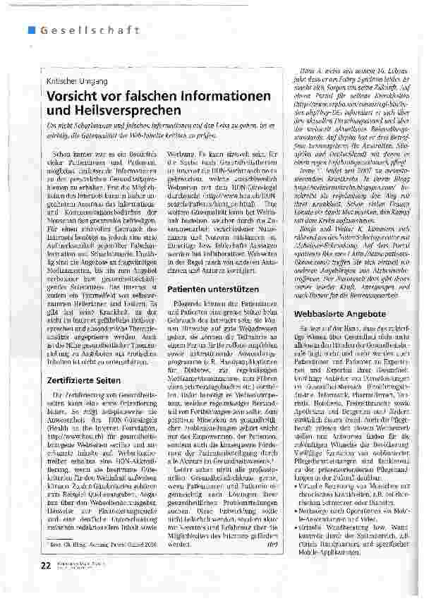 Vorschauseite 3: Wenn sich Patienten im Internet schlau machen