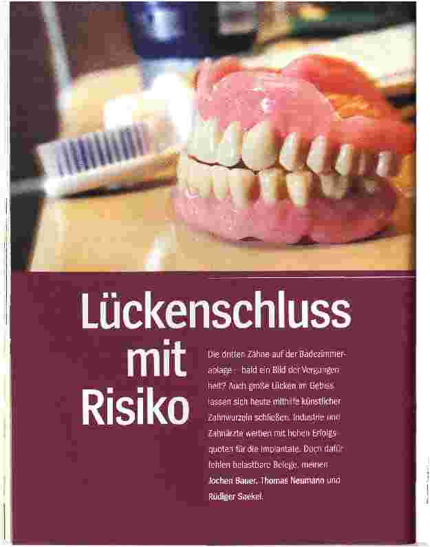 Vorschauseite 1: Lückenschluss mit Risiko