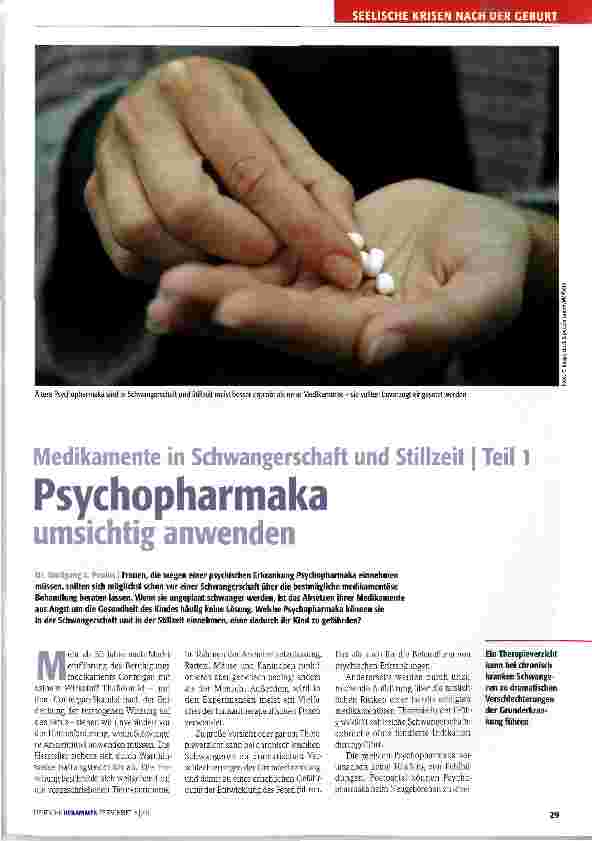 Vorschauseite 1: Medikamente in Schwangerschaft und Stillzeit | Teil 1 Psychopharmaka umsichtig anwenden