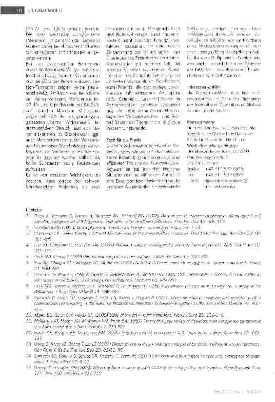 Vorschauseite 5: Infektion der Verbrennungswunde und bakterielle Resistenz: 5-Jahres-Rückblick