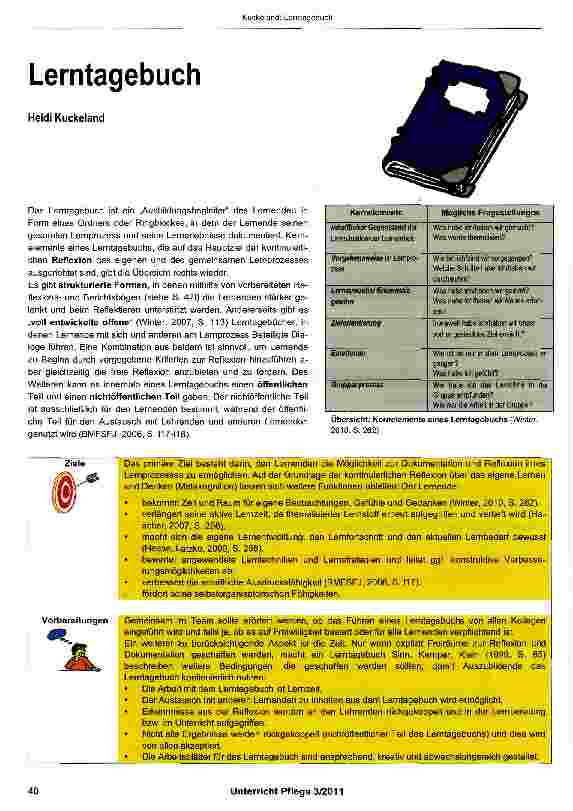 Vorschauseite 1: Lerntagebuch