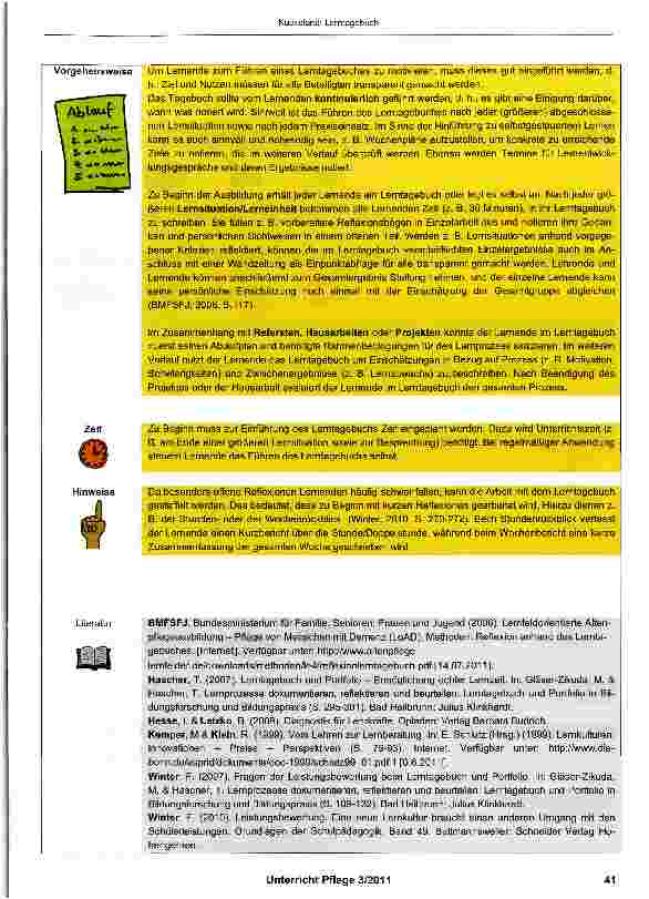 Vorschauseite 2: Lerntagebuch