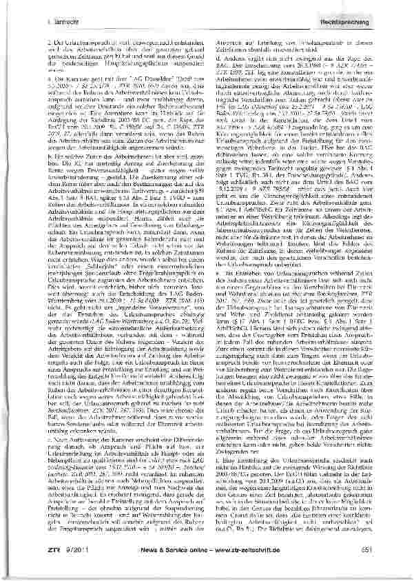 Vorschauseite 2: Urlaubsanspruch bei ruhendem Arbeitsverhältnis