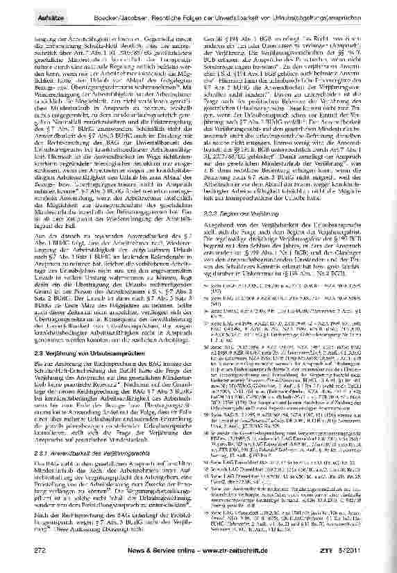Vorschauseite 6: Rechtliche Folgen der Unverfallbarkeit von Urlaubs(abgel-tungs)ansprüchen bei krankheitsbedingter Arbeitsunfähigkeit