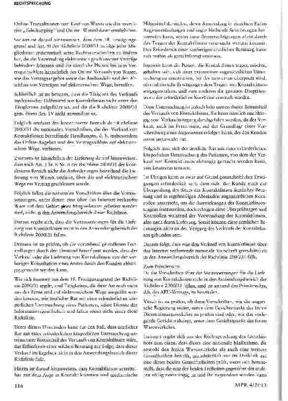 Vorschauseite 3: Internetvertrieb von Kontaktlinsen