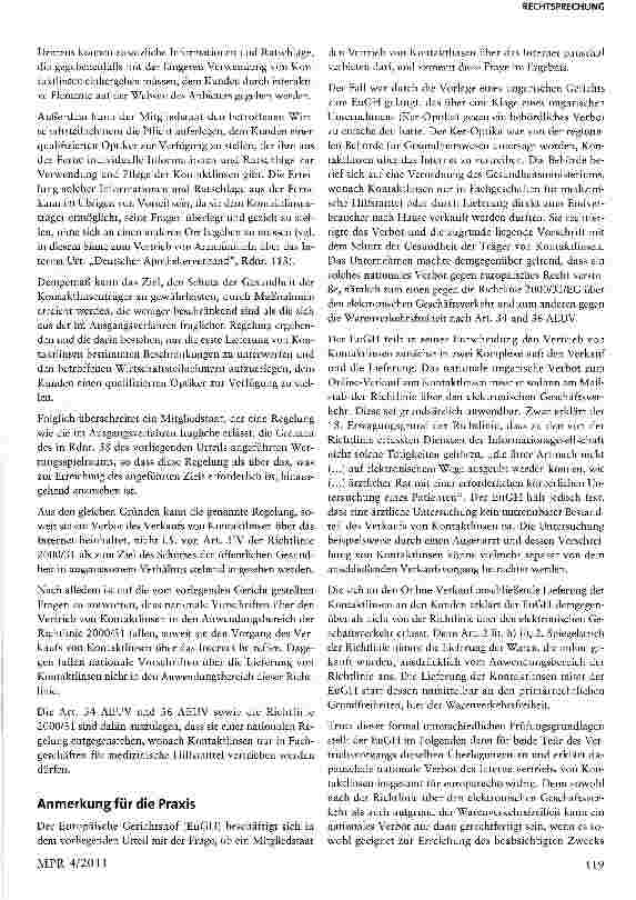 Vorschauseite 6: Internetvertrieb von Kontaktlinsen
