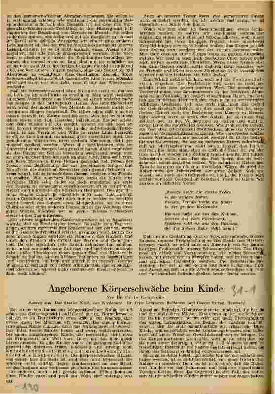 Vorschauseite 1: Angeborene Körperschwäche beim Kinde