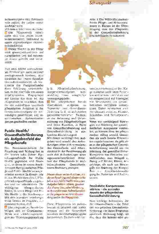 Vorschauseite 2: Die Rolle der Pflege in Public Health und Gesundheitsförderung in Deutschland