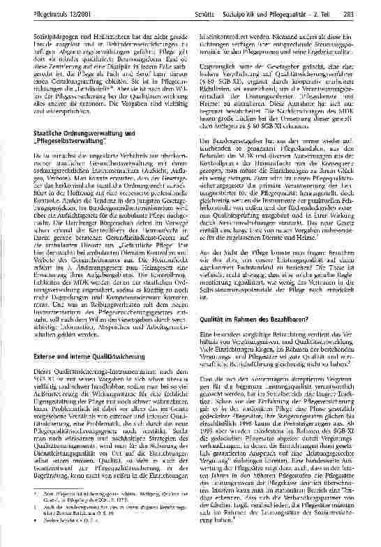 Vorschauseite 2: Sozialpolitik und Pflegequalität - 2. Teil Zur Bedeutung der Pflegeversicherung für eine gute Pflege