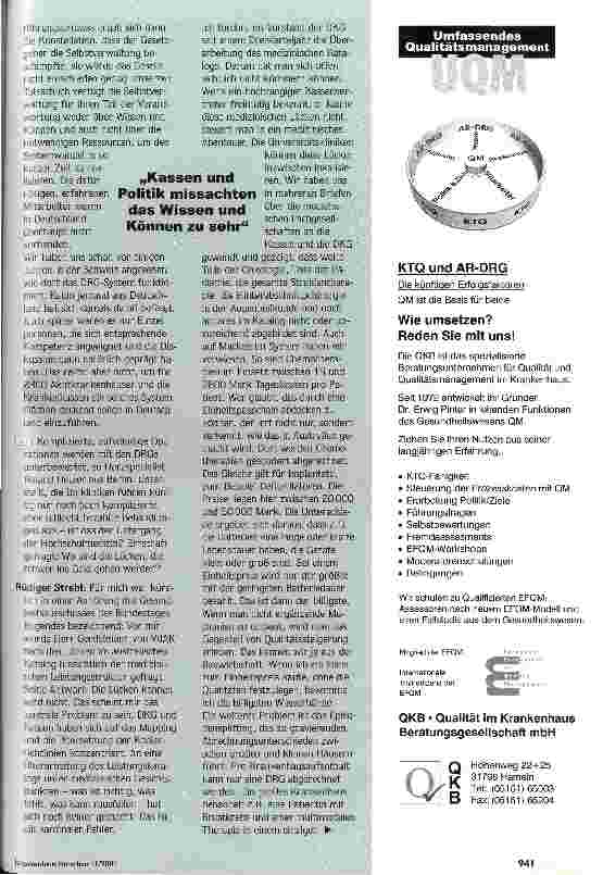 Vorschauseite 2: Die teuren Fehler der Politik Universitätskliniken leiden besonders unter Einführungsmängeln des DRG-Systems