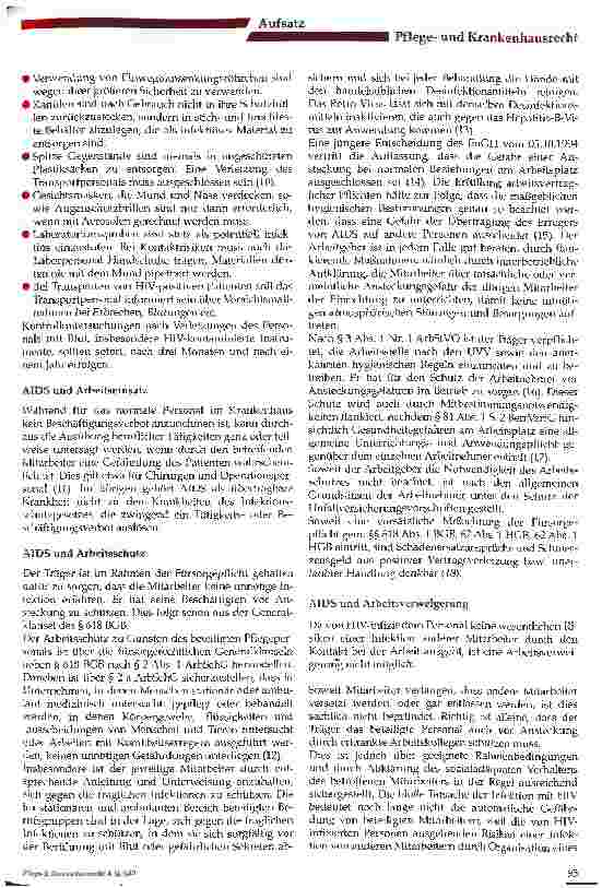 Vorschauseite 3: AIDS und Krankenhaus (Pflegeeinrichtungen)