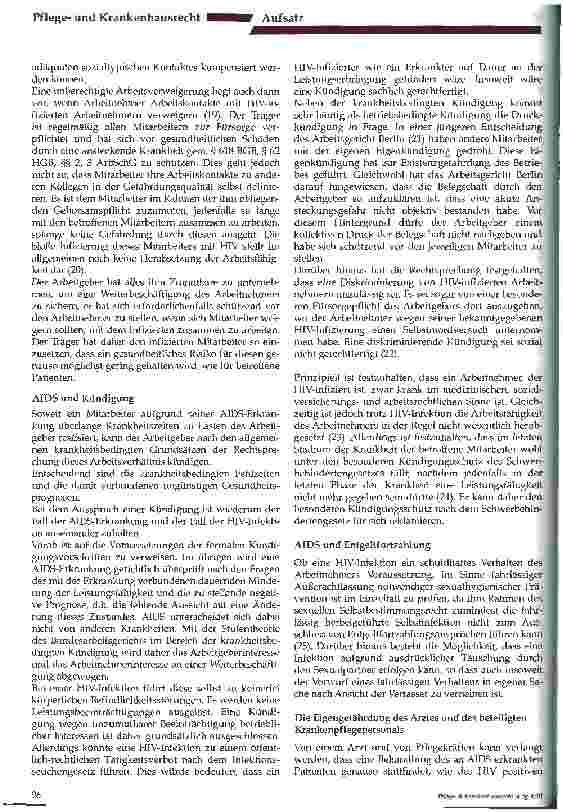Vorschauseite 4: AIDS und Krankenhaus (Pflegeeinrichtungen)