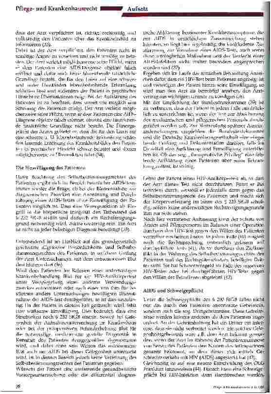 Vorschauseite 6: AIDS und Krankenhaus (Pflegeeinrichtungen)