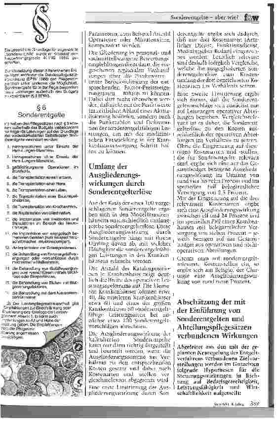 Vorschauseite 5: Sonderentgelte - aber wie?