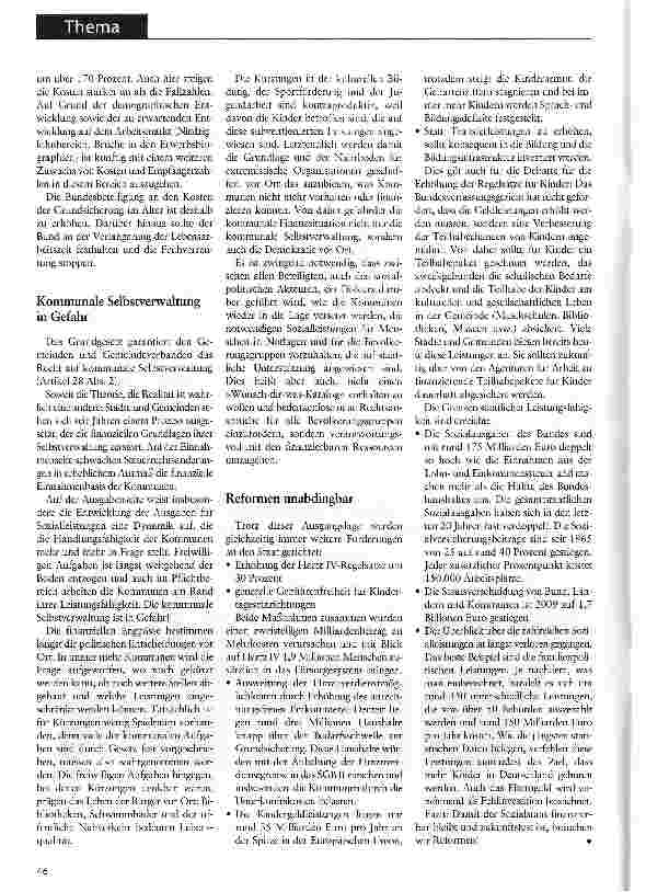 Vorschauseite 4: Die Daseinsvorsorge muss gesichert werdenEin Neustart der Sozialpolitik ist dringend erforderlich