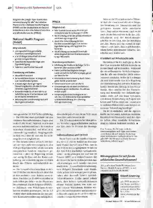 Vorschauseite 3: Krankheit ist PrivatsacheDie US-amerikanische Gesundheitsreform