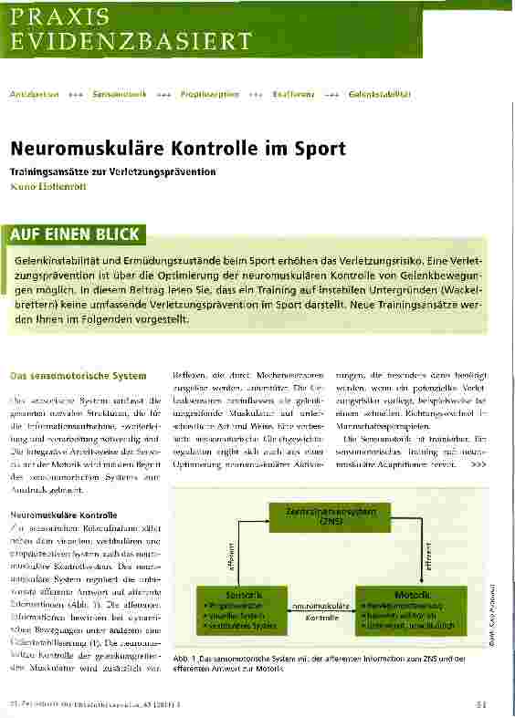 Vorschauseite 1: Neuromuskuläre Kontrolle im Sport