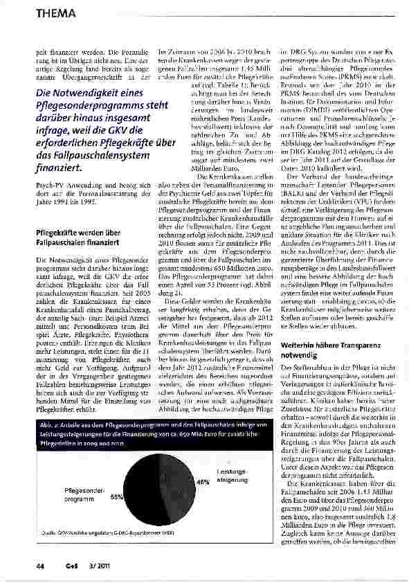 Vorschauseite 4: Pflegesonderprogramm -wie notwendig und nachhaltig wirksam ist das Förderprogramm für das Pflegepersonal?