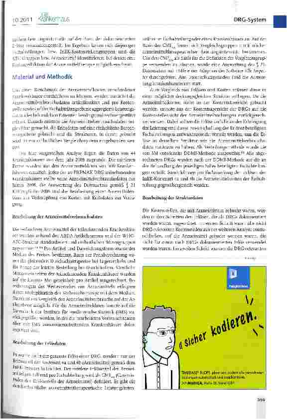 Vorschauseite 2: Arzneimittelanalyse im DRG-Zeitalter: PREAAAX DRC als artikelkonkretes und leistungsbezogenes Benchmarking von Arzneimittelkosten