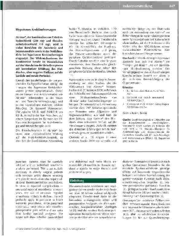 Vorschauseite 2: Update rückenmarksnahe Anästhesie und Analgesie - weniger Nutzen, mehr Gefahr?