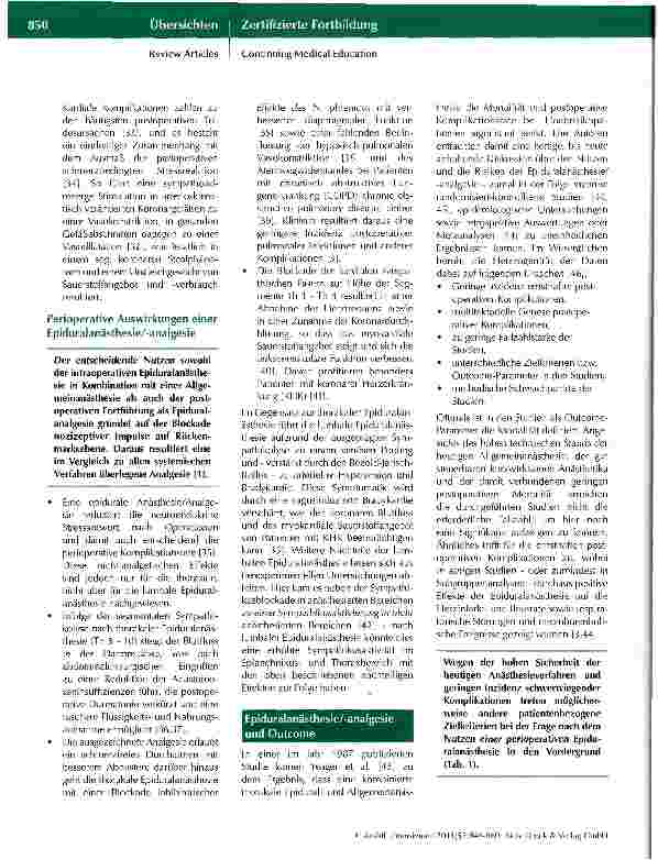 Vorschauseite 5: Update rückenmarksnahe Anästhesie und Analgesie - weniger Nutzen, mehr Gefahr?