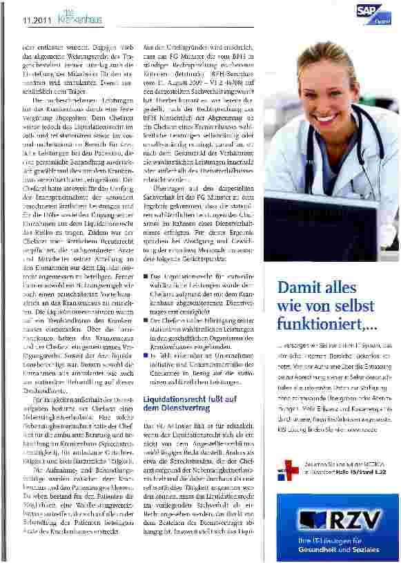 Vorschauseite 2: Lohnsteuerabzugspflicht bei Einnahmen eines Chefarztes aus Privatliquidationen