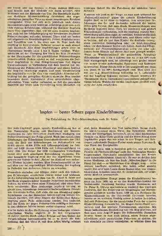 Vorschauseite 2: Wie schützen wir unsere Kinder gegen die spinale Kinderlähmung?