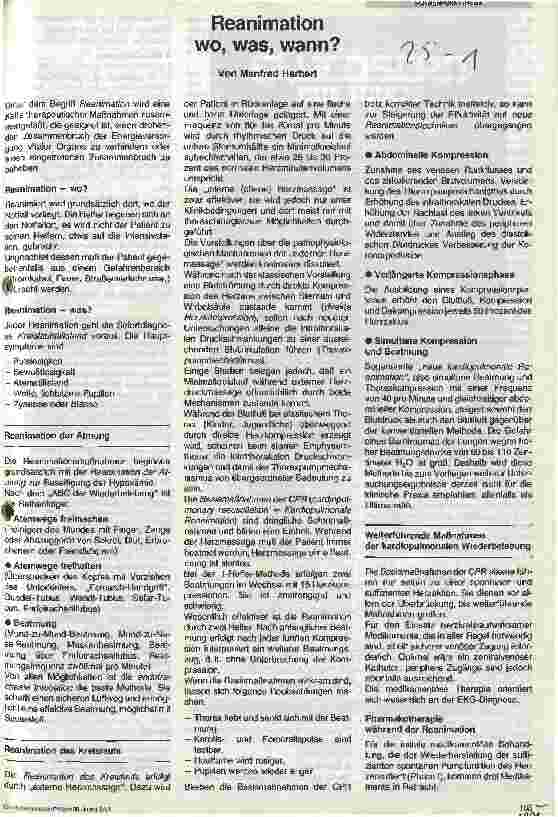 Vorschauseite 1: Reanimation wo, was, wann?
