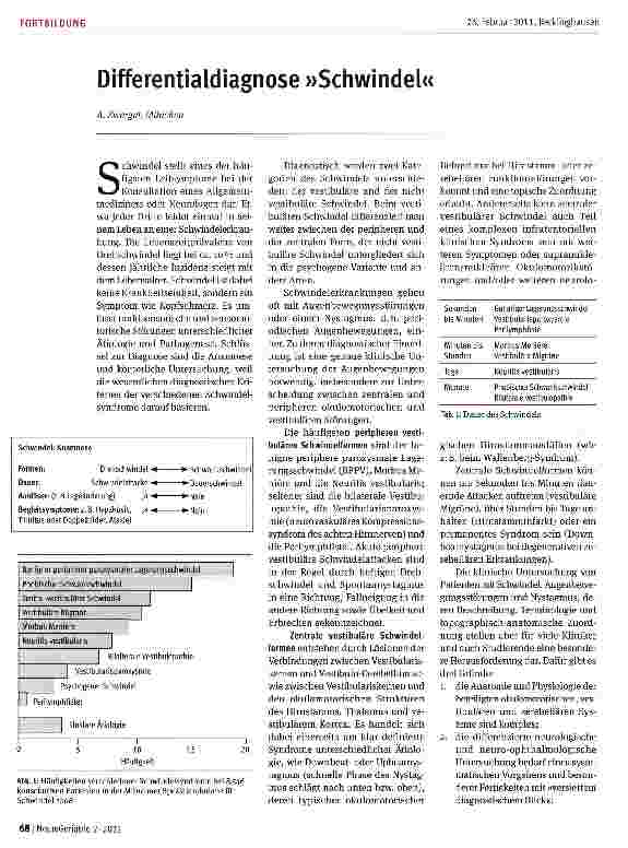 Vorschauseite 1: Differentialdiagnose »Schwindel«