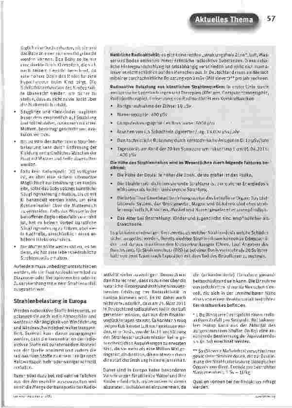 Vorschauseite 2: Radioaktive Muttermilch