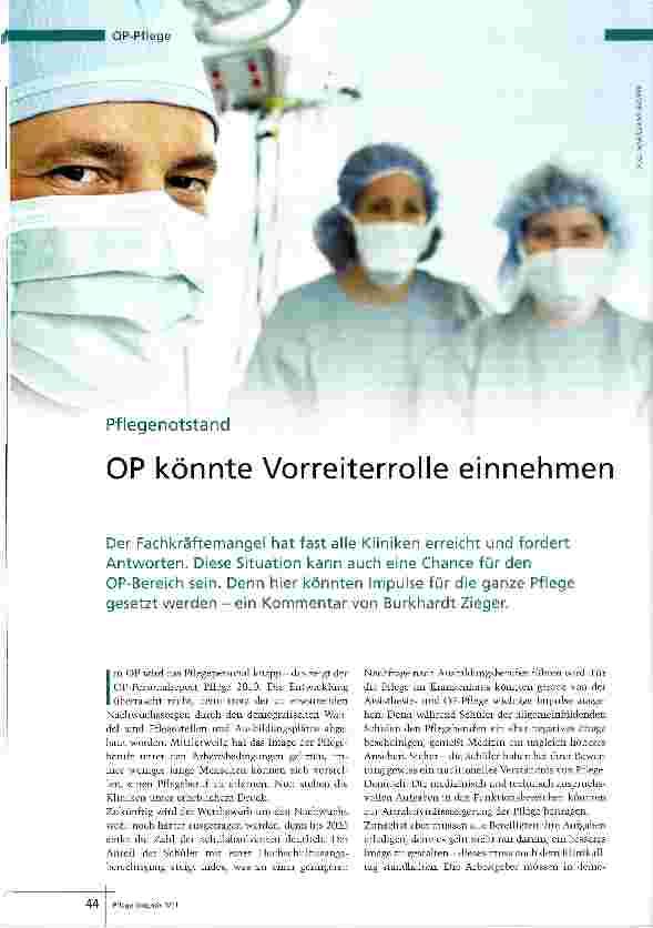 Vorschauseite 1: OP könnte Vorreiterrolle einnehmen