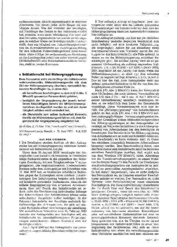 Vorschauseite 1: Initiativrecht bei Höhergruppierung