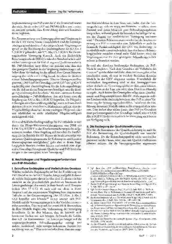 Vorschauseite 2: Rechtsfragen und Regulierungsbedarf von »Pay for Performance« in der Gesetzlichen Krankenversicherung