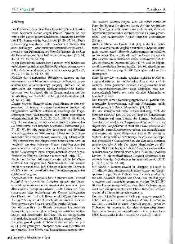 Vorschauseite 2: Neuronale Korrelate rhythmischer Strukturen beim Singen - eine fMRT-Studie