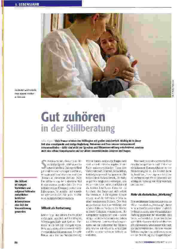 Vorschauseite 1: Gut zuhören in der Stillberatung