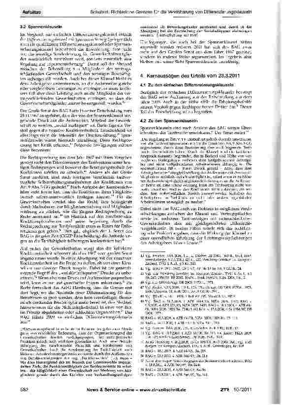 Vorschauseite 4: Richterliche Grenzen für die Vereinbarung von Differenzierungsklauseln