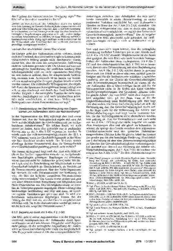 Vorschauseite 6: Richterliche Grenzen für die Vereinbarung von Differenzierungsklauseln