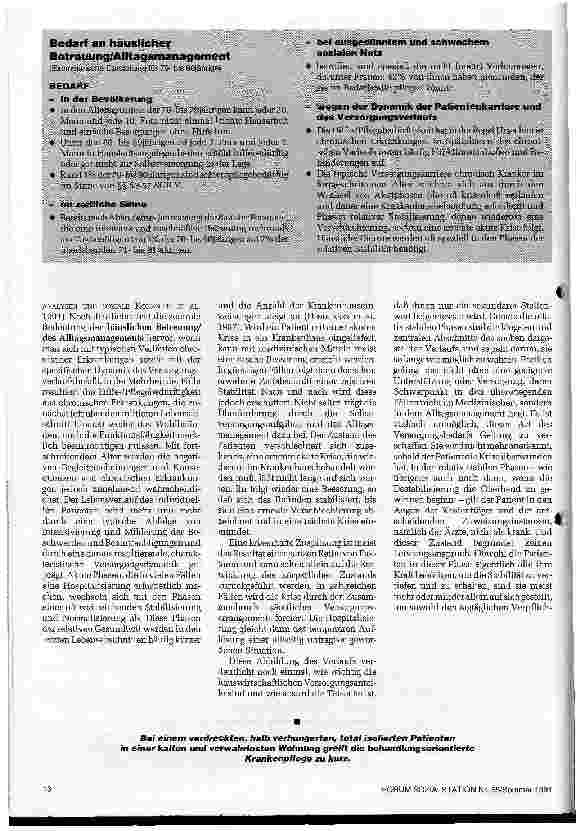 Vorschauseite 3: Häusliche Betreuung und Alltagsmanagement Mißachtet, verleugnet, übersehen