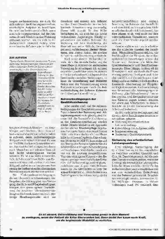 Vorschauseite 4: Häusliche Betreuung und Alltagsmanagement Mißachtet, verleugnet, übersehen