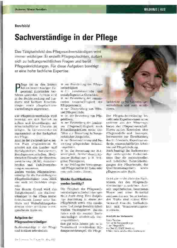 Vorschauseite 1: Sachverständige in der Pflege