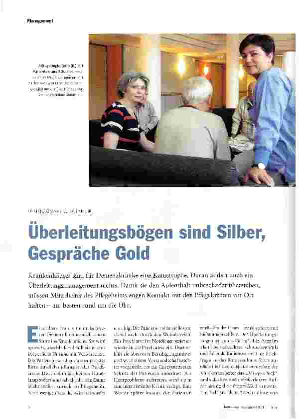 Vorschauseite 1: Überleitungsbögen sind Silber, Gespräche Gold