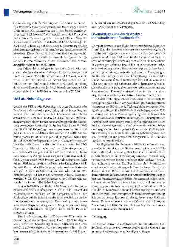 Vorschauseite 3: Arzneimittelereignisse (UAE) in den Routinedaten deutscher Krankenhäuser