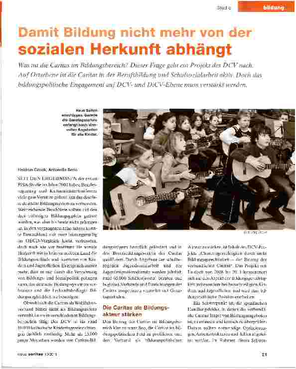 Vorschauseite 1: Damit Bildung nicht mehr von der sozialen Herkunft abhängt