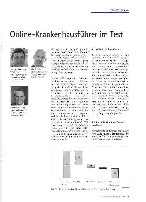 Vorschauseite 1: Online-Krankenhausführer im Test