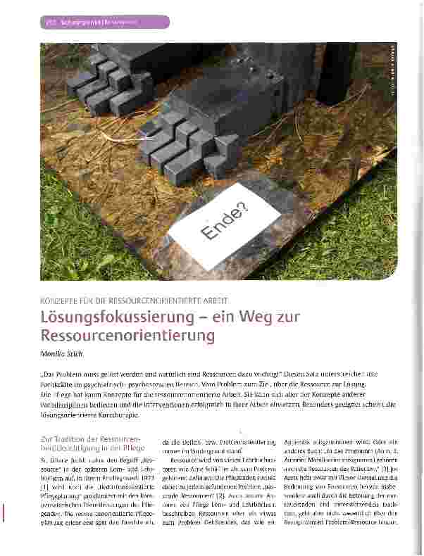 Vorschauseite 1: Lösungsfokussierung - ein Weg zur Ressourcenorientierung
