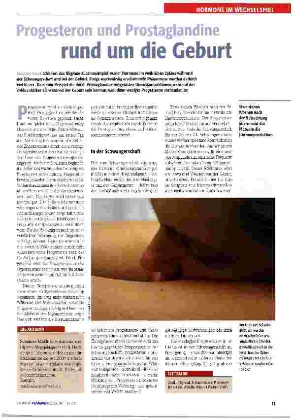 Vorschauseite 1: Progesteron und Prostaglandine rund um die Geburt