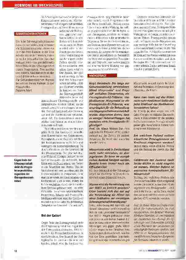 Vorschauseite 2: Progesteron und Prostaglandine rund um die Geburt