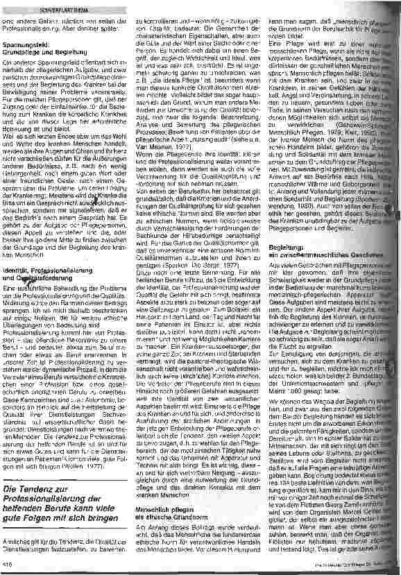 Vorschauseite 4: Die Identität der Pflegepersonen im Hinblick auf ihre Berufsethik, die Professionalisierung und die Qualität ihrer Arbeit
