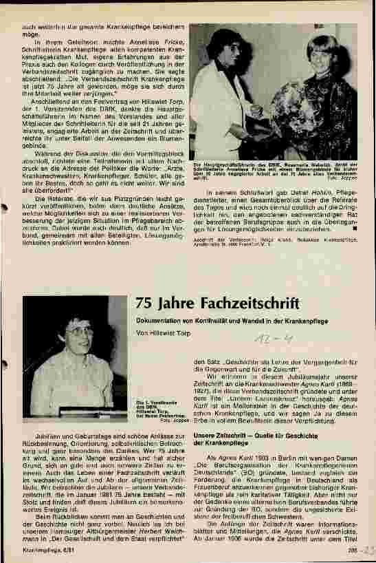 Vorschauseite 2: Die Veranstaltung des DBfk-Gesamtverbandes zum Tag der Krankenpflege in Frankfurt