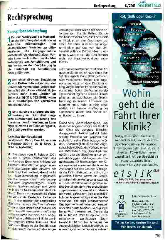 Vorschauseite 1: Rechtsprechung Korruptionsbekämpfung